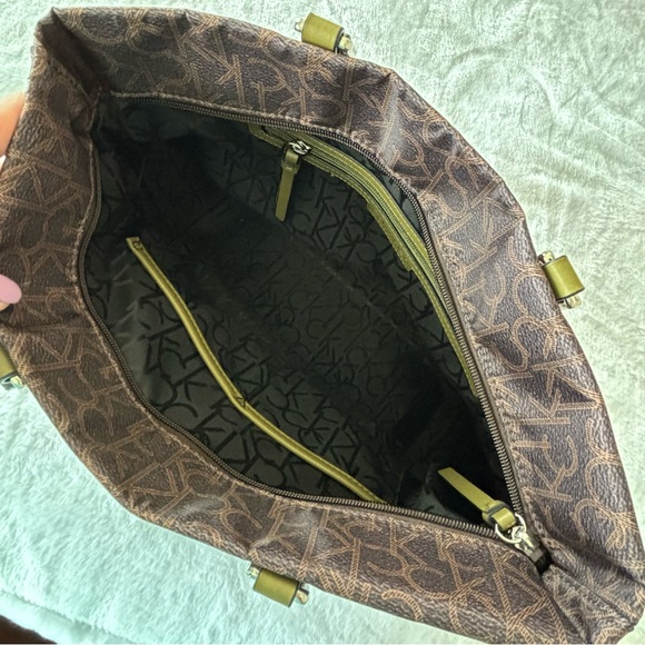 CALVIN KLEIN Nylon & Faux Leather Logo Structured Tote Bag - Picture 8 of 16